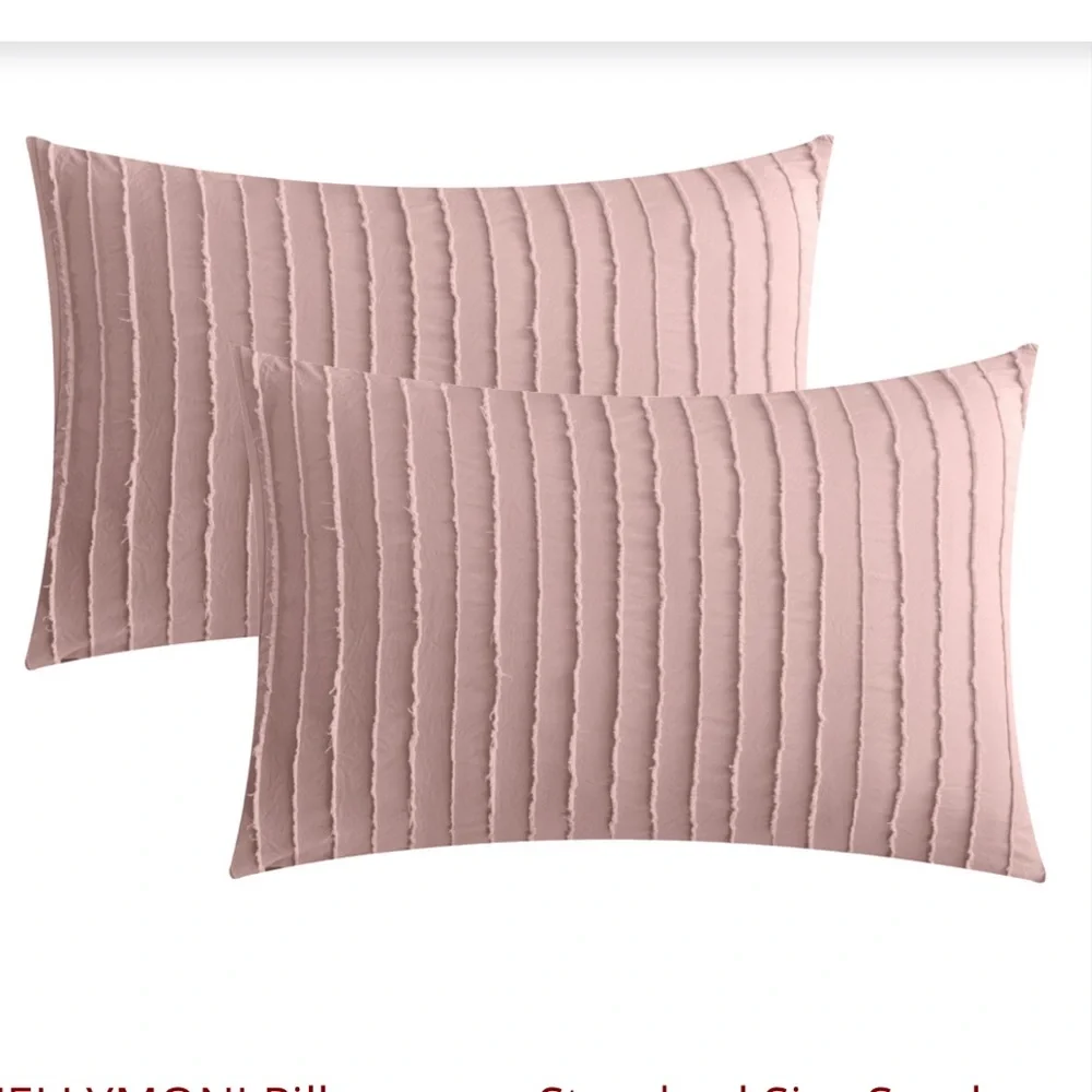 Smokey Pink Striped Pillowcases Polyester Standard Size 20x26” (2-pack)